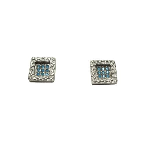 Pendientes de plata con zirconitas azules
