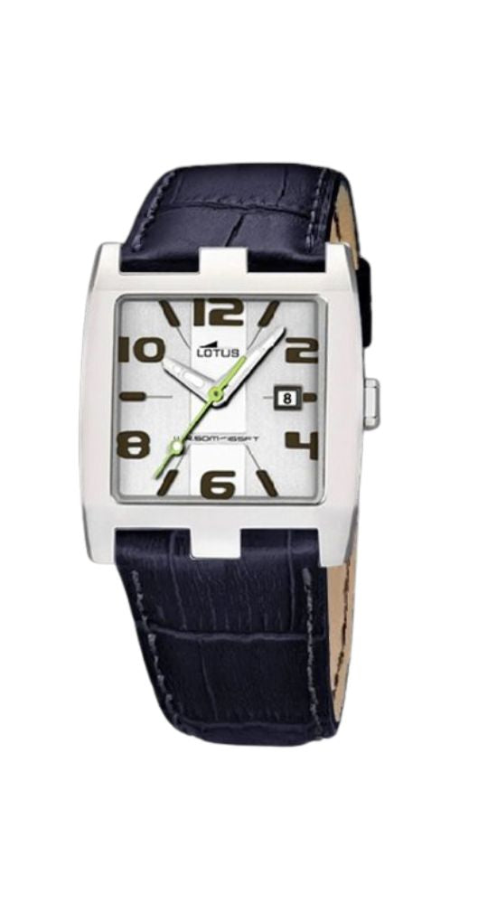 Reloj Lotus L15395-8 para mujer con correa de piel negra integrada en la caja de acero inox. Calendario. Sumergible 50 metros. Garantía de 2 años.