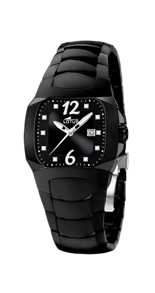 Reloj Lotus L15513/L CODE para mujer, de PVD negro, acabado en brillo, con calendario y sumergible. Garantía 2 años.