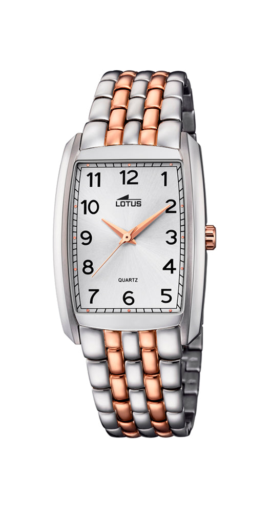 Reloj Lotus L18354/1 rectangular clásico bicolor