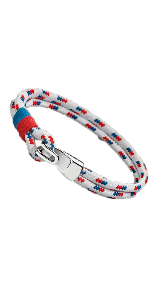 Pulsera Lotus Style LS1916-2/1 unisex, estilo marinero, con cordón de nylon rojo y azul y cierre de acero inox.