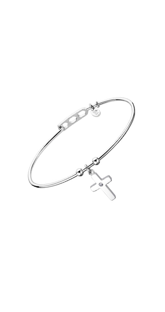 Pulsera Lotus Style LS2015-2/4 para mujer, de acero inoxidable, con una CRUZ colgando