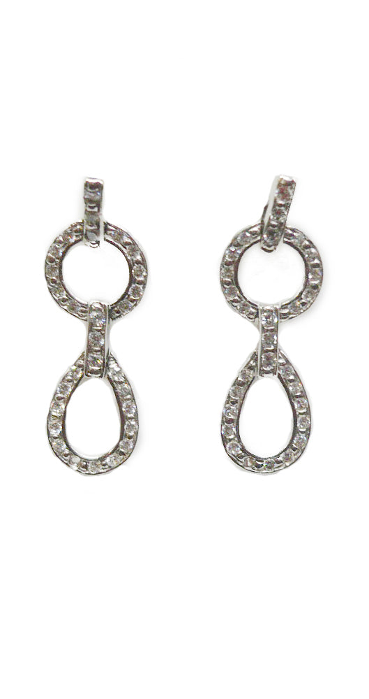 Pendientes oro blanco 18k con circonitas calados
