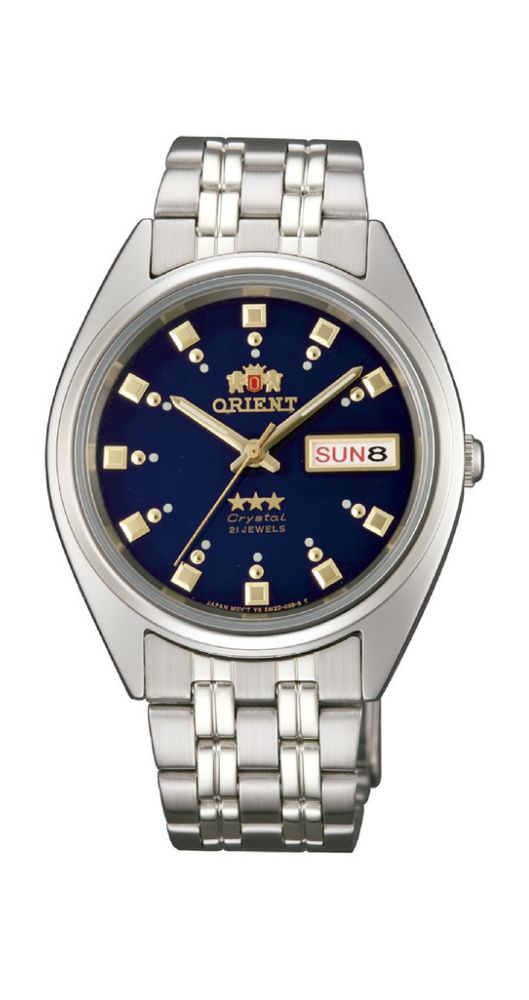 Reloj Orient FAB00009D9 AUTOMÁTICO para hombre, con esfera azul e índices dorados, caja y armis de acero inoxidable y garantía de 2 años.