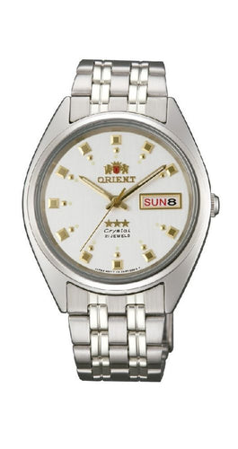 Reloj Orient FAB00009W9 AUTOMÁTICO, para hombre, esfera blanca con índices dorados, calendario con el día de la semana y del mes y garantía de 2 años.