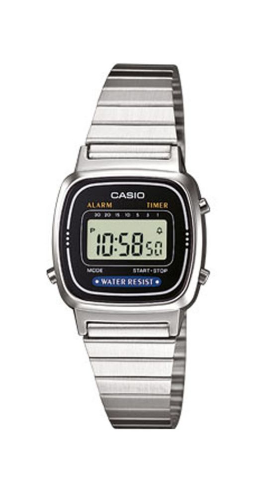Reloj Casio Collection LA670WEA-1EF infantil o para mujer, con crono, alarma, caja de resina y armis de acero inox. Cierre regulable. Calendario, formato 12/24 horas y garantía de 2 años.