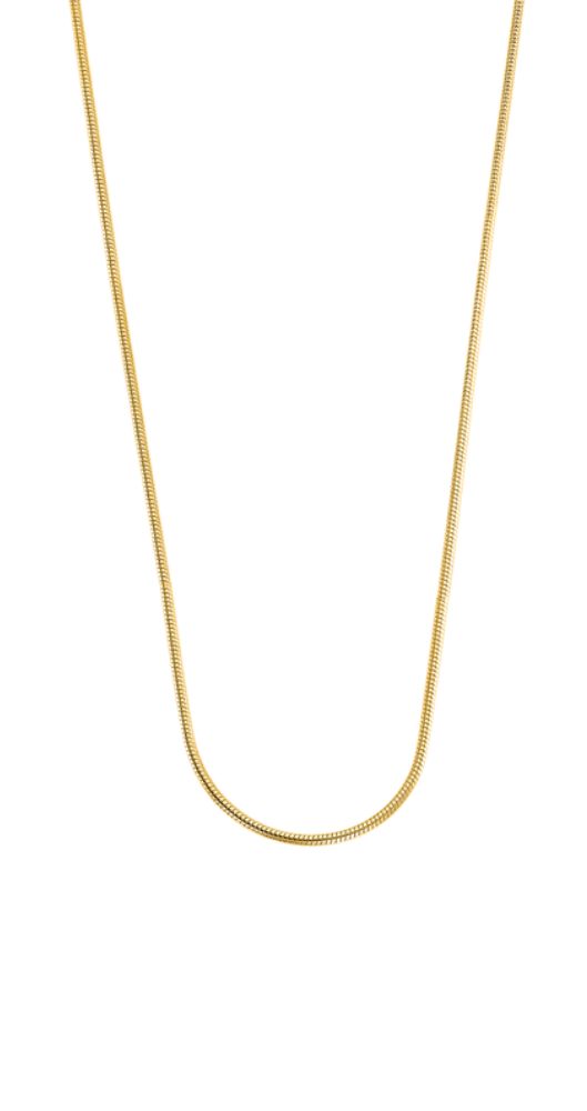 Collar Lotus Style LS2295-1/2 unisex, tipo cola de ratón de acero inox dorado, cierre de mosquetón y de longitud ajustable de 45 cms. a 50 cms.