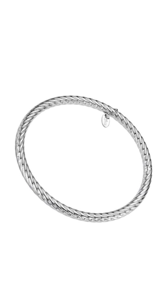 Pulsera Lotus Style LS2583-2-1 UNISEX, de acero inoxidable retorcido. Brazalete rígido.