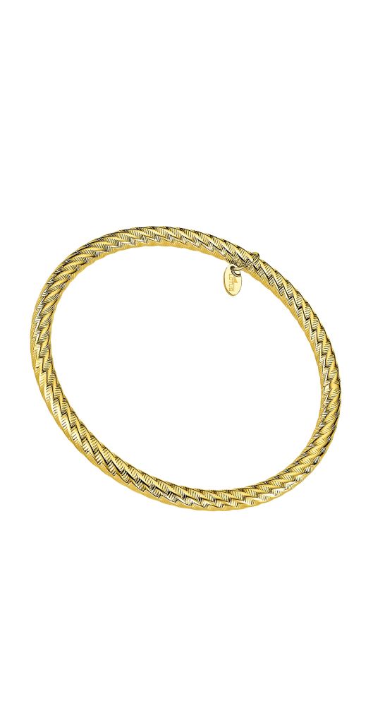 Pulsera Lotus Style LS2583-2-2 UNISEX, rígida, de acero inoxidable CHAPADO retorcido. 