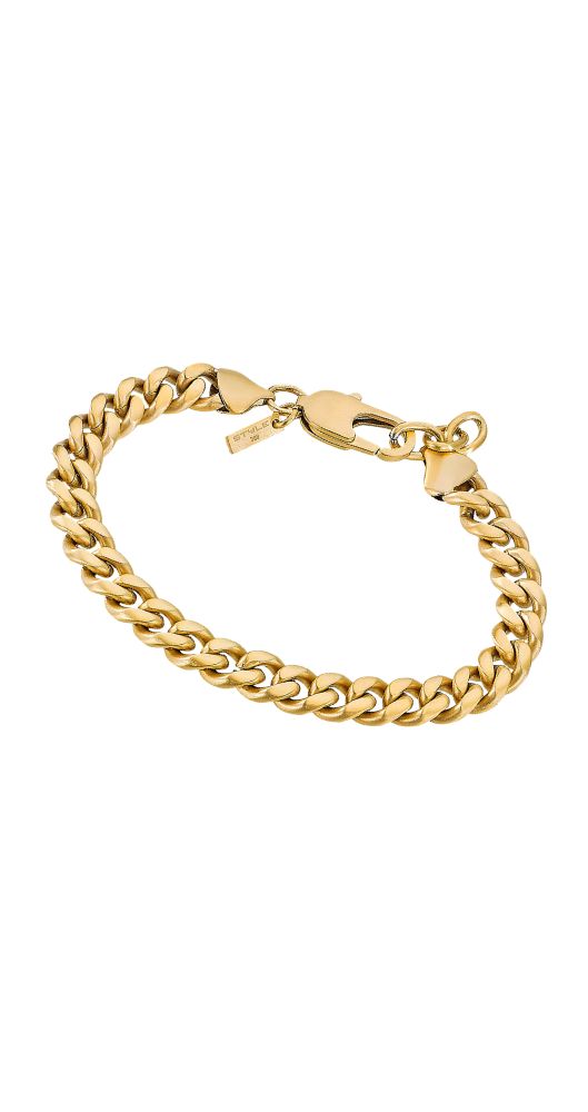 Pulsera Lotus Style LS2597-2/2 tipo barbada, de acero inoxidable chapado, con cierre de mosquetón y largo regulable.