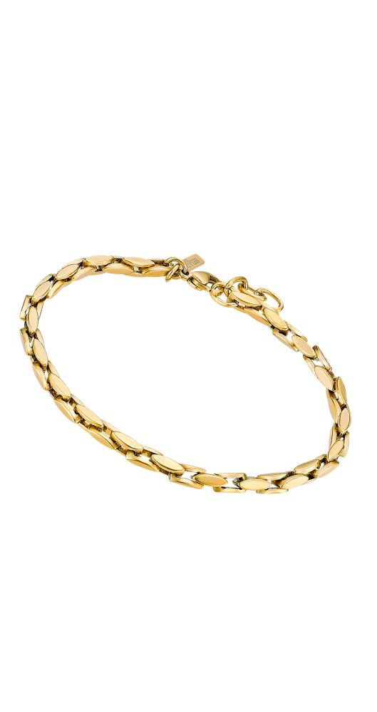 Pulsera Lotus Style LS2598-2-2 UNISEX, semirrígida, de acero inoxidable CHAPADO acabado mate, cierre de mosquetón con largo regulable.