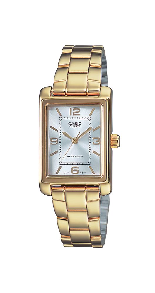 Reloj Casio Collection LTP-1234PG-7AEF para mujer, con esfera blanca y números e índices dorado. Caja metalizada y armis de acero inox dorado. Garantía de 2 años.