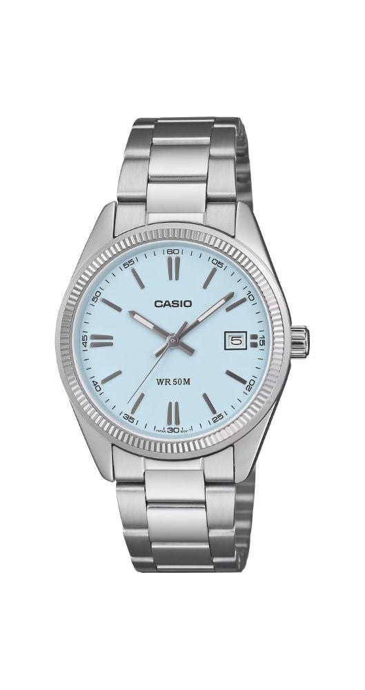Reloj Casio Collection UTP-1302PD-2A2VEF , unisex, caja metalizada de 35 mm con bisel lapidado, armis de acero inox. Calendario. Sumergible 50 m. Garantía 2 años.