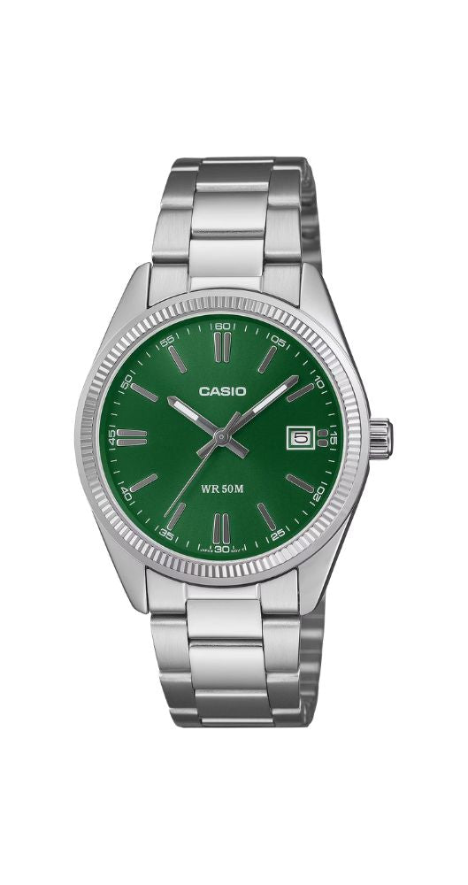 Reloj Casio Collection UTP-1302PD-3A1VEF unisex, caja metalizada de 35 mm, armis de acero inoxidable, calendario, sumergible 50 metros. Garantía 2 años.