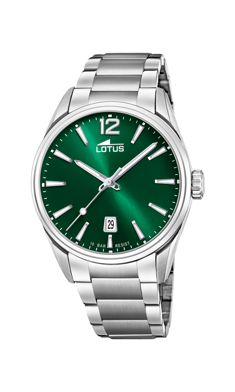 Reloj Lotus L18692/4 para hombre, con esfera vera, caja y armis de acero inox, cierre con pulsadores. Sumergible 100 m. Garantía 2 años.