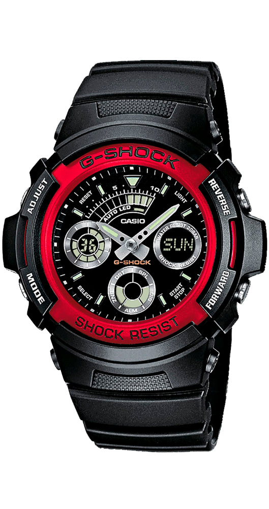 Reloj Casio G-SHOCK AW-591-4AER, unisex, tamaño cadete, con crono, alarma, cuenta atrás, hora mundial y sumergible.