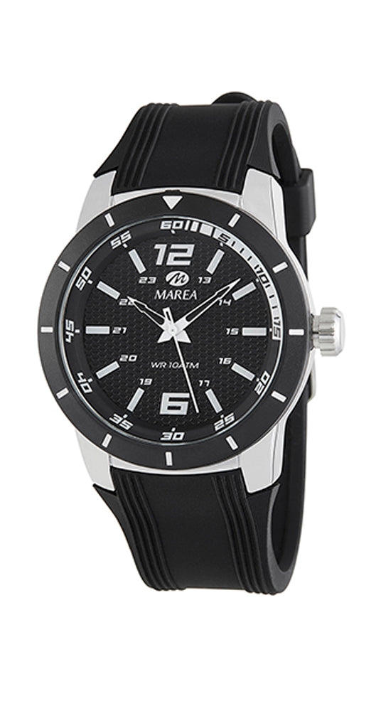 Reloj Marea B35292/1 para caballero ideal para ir de Sport con correa de caucho negra integrada y sumergible 100 metros.