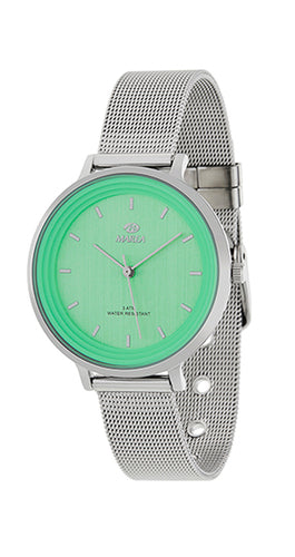 Reloj Marea B41197/4 verde claro con malla milanesa