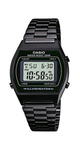 Reloj Casio Collection B640WB-1AEF de acero negro con crono, alarma, cuenta atrás, pantalla destellante y sumergible