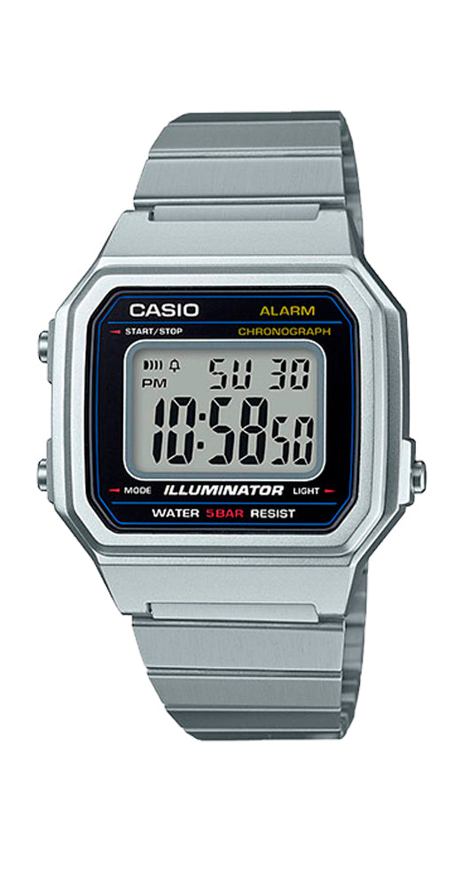 Reloj Casio Collection B650WD-1AEF unisex, de acero inox, crono, alarma, cuenta atrás y sumergible