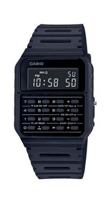 Reloj CA-53WF-1BEF UNISEX con CALCULADORA, crono, alarma, doble horario y calendario. Caja y correa de resina negra. Garantía de 2 años.