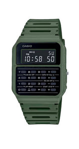 Reloj Casio CA-53WF-3BEF, unisex, con Calculadora, crono, alarma, doble horario, caja y correa de resina verde militar. Garantía de 2 años.