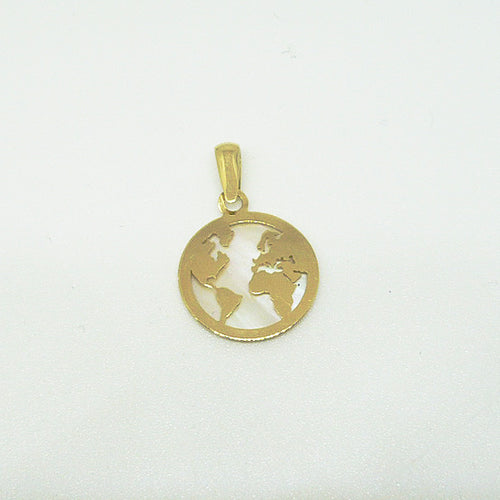 Colgante de oro amarillo 18k y nácar con el MAPAMUNDI
