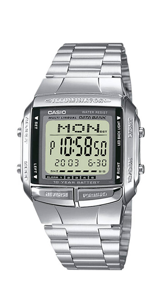 Reloj Casio Collection DB-360N-1AEF, unisex, con memoria para teléfonos, crono, alarma, cuenta atrás y calendario