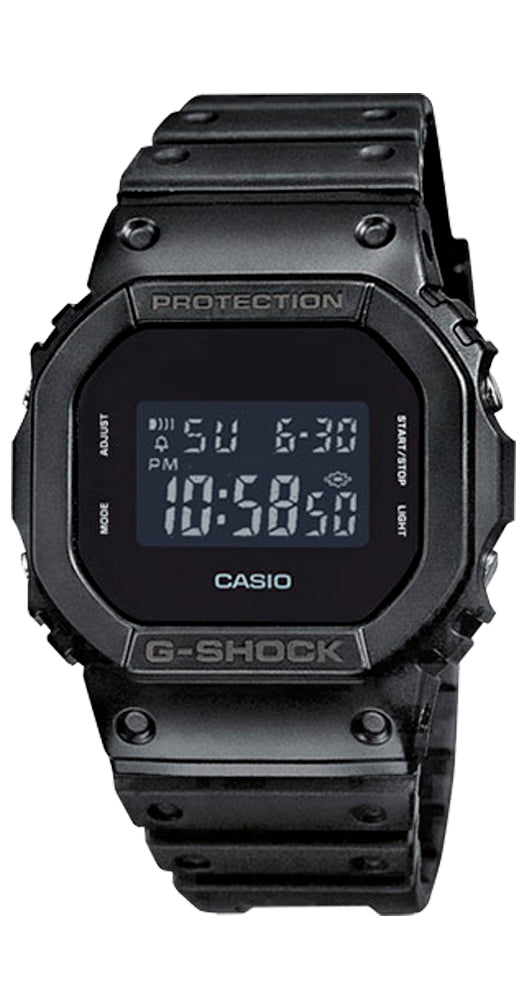 Reloj Casio G-SHOCK DW-5600BB-1ER unisex, display negro, con luz, crono, alarma, pantalla destellante, calendario y sumergible