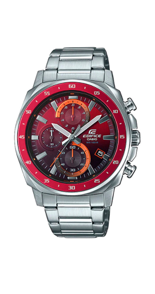 Reloj Casio Edifice EFV-600D-4AVUEF con calendario, crono, caja y cadena de acero inox y sumergible 100 metros. Garantía de 2 años.