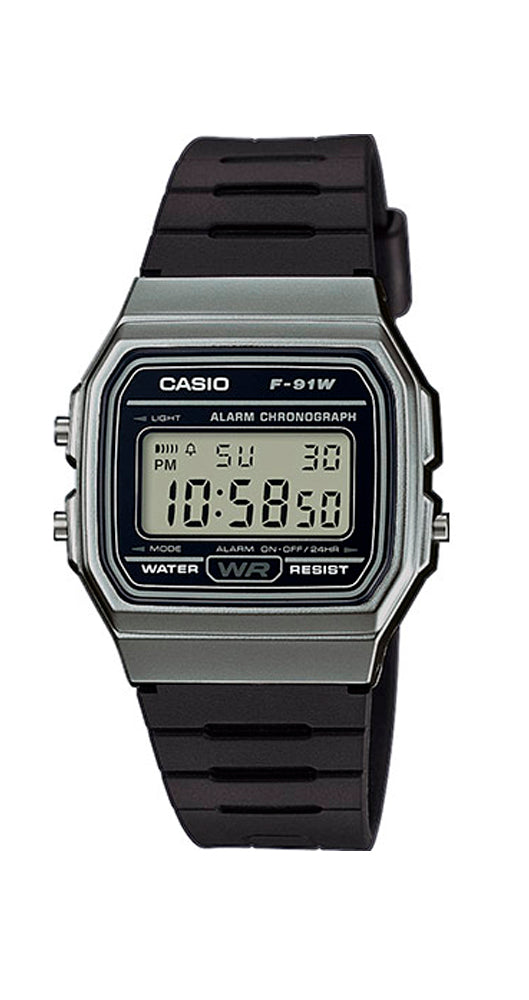 Reloj Casio Collection F-91WM-1BEF para todos los públicos, crono, alarma y calendario. 