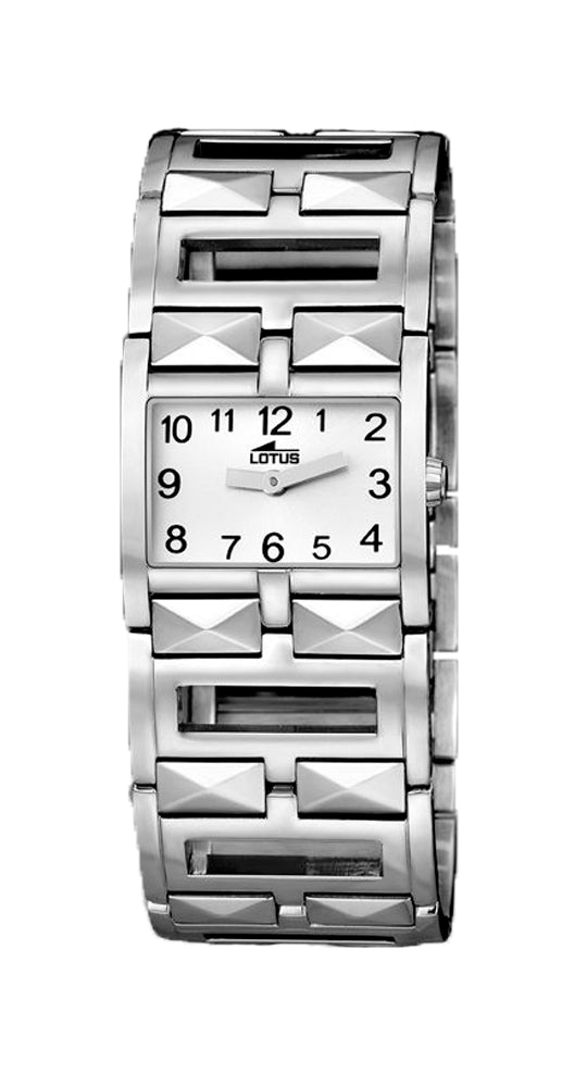 Reloj Lotus L15438/C para mujer de acero inoxidable con números arábigos, cierre de lengüeta y garantía de 2 años