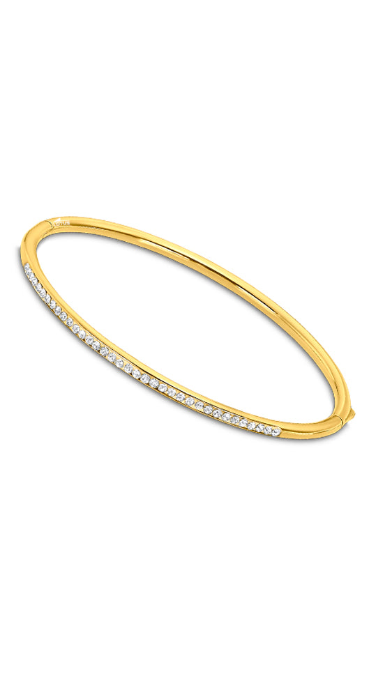 Pulsera Lotus Style LS2111-2/2 DORADA, para mujer, con circonitas como motivo central, de acero inox y cierre de pulsador.