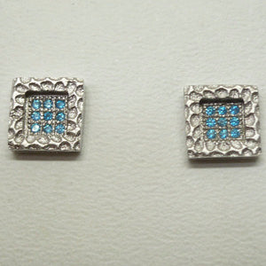 Pendientes de plata con zirconitas azules