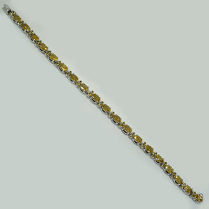 Pulsera de plata y cuarzos citrinos