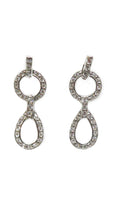 Pendientes oro blanco 18k con circonitas calados