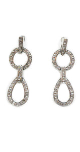 Pendientes oro blanco 18k con circonitas calados