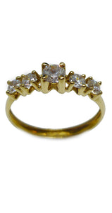 Sortija de oro 18k cinquillo de circonitas